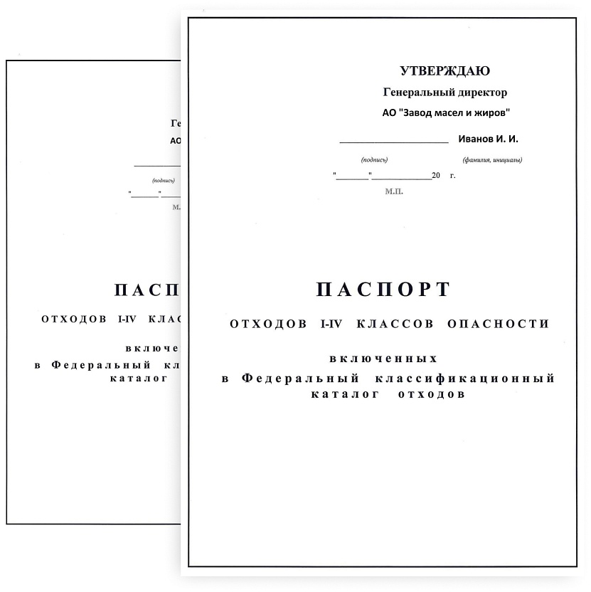 Паспортизация отходов I - IV классов опасности